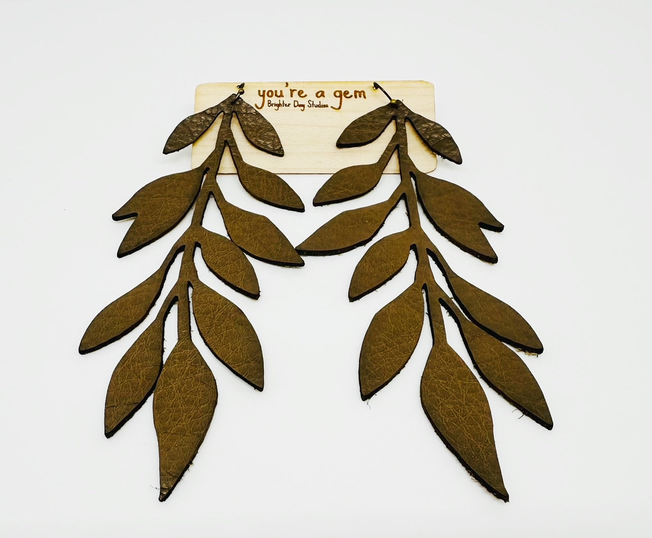 Leaf Leather Earrings