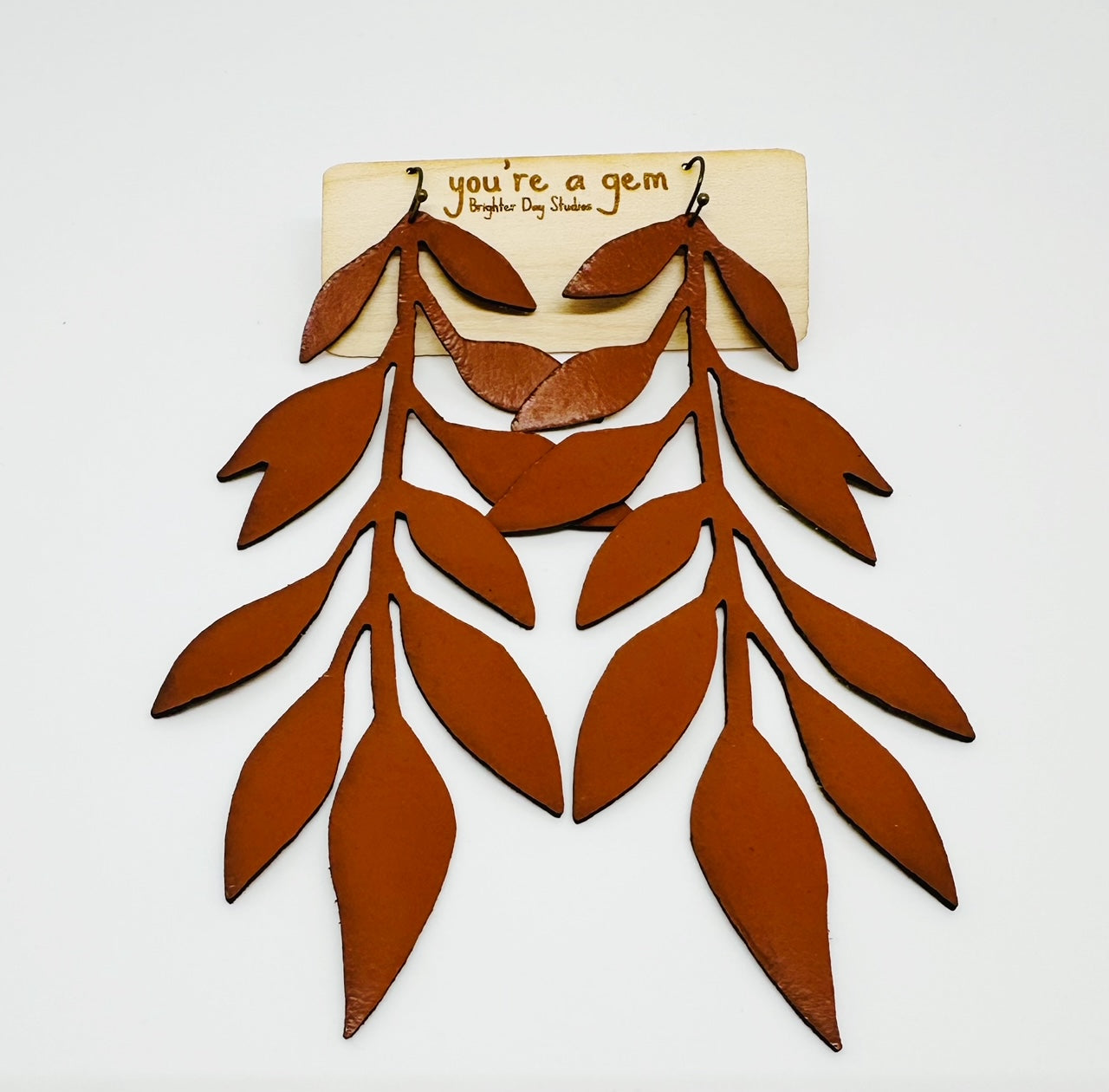 Leaf Leather Earrings