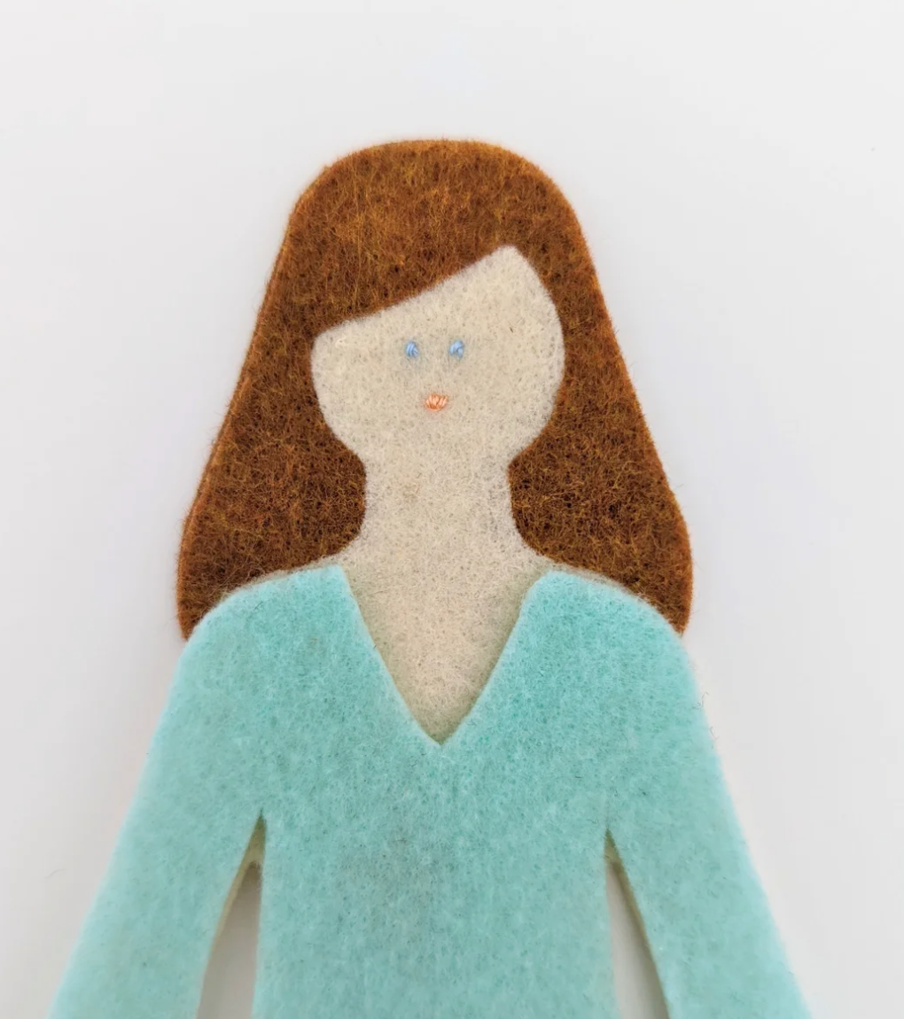 Cinnamon Long Haired Felt Doll