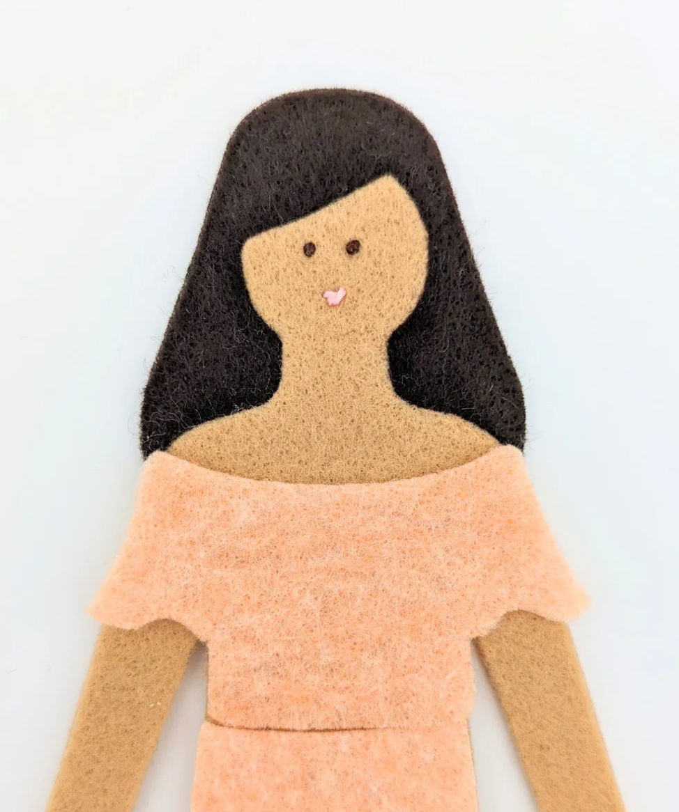 Caramel Long Haired Felt Doll