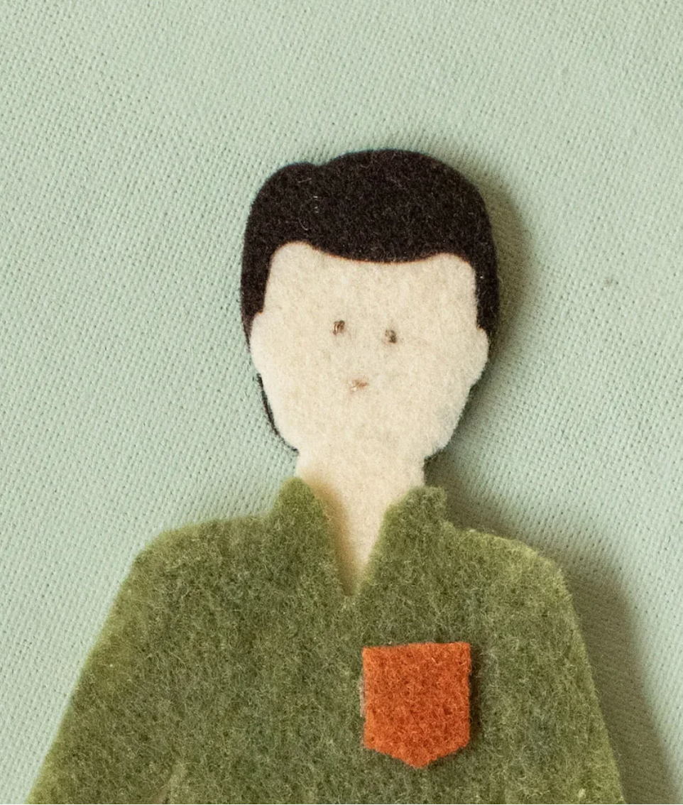 Hazelnut Short Haired Felt Doll