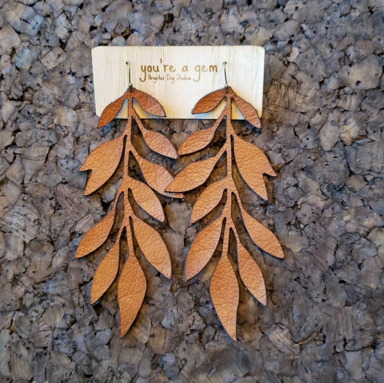 Leaf Leather Earrings