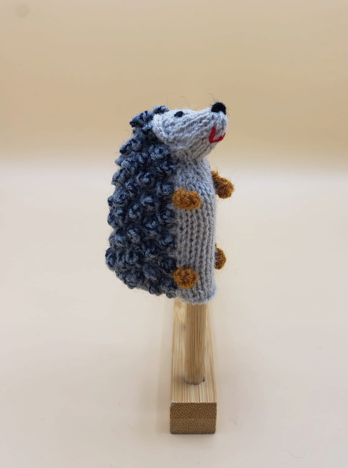 Image of Hedgehog Hand Knit Puppet.
