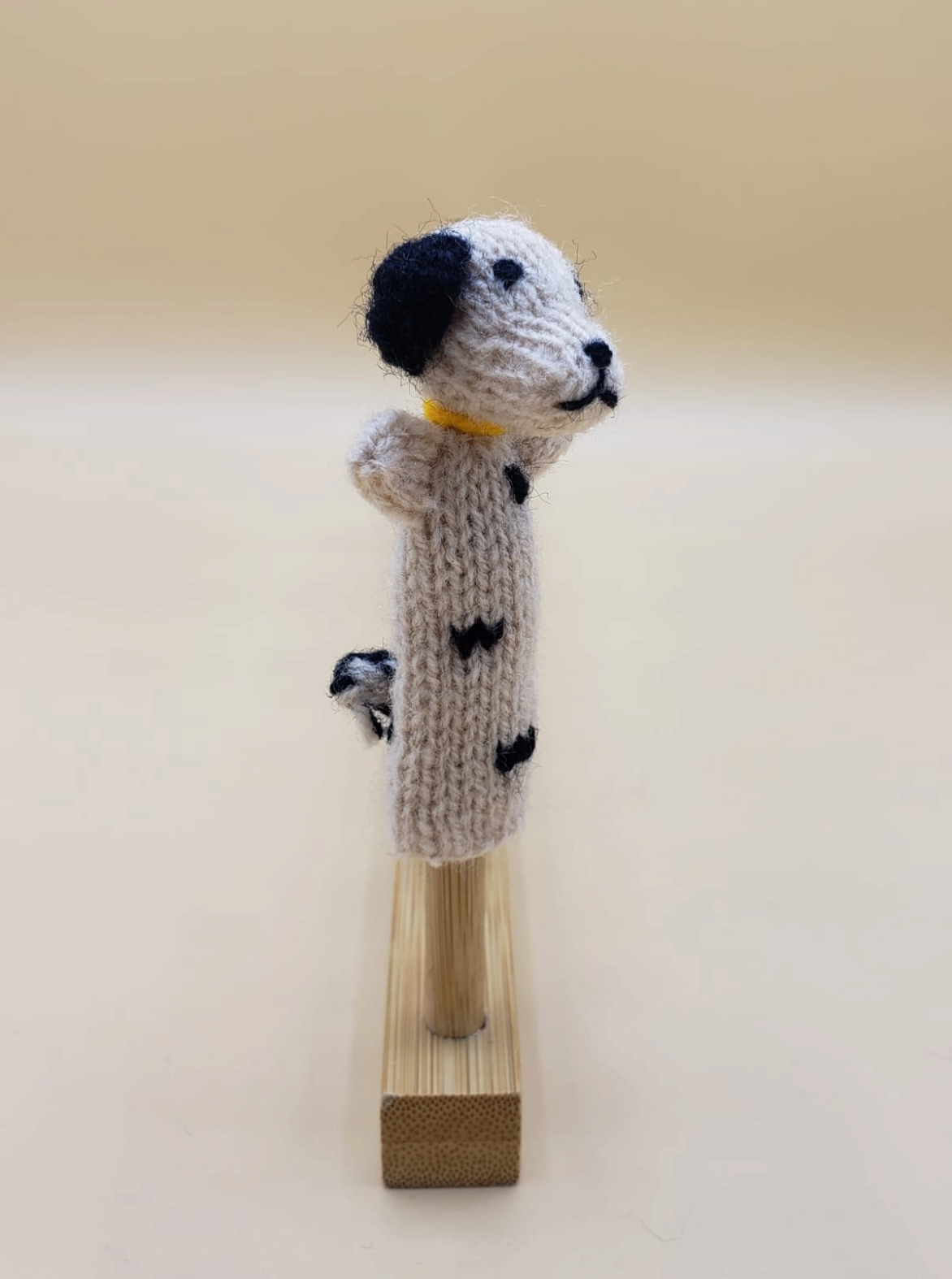 Image of Tan Dog Hand Knit Puppet.
