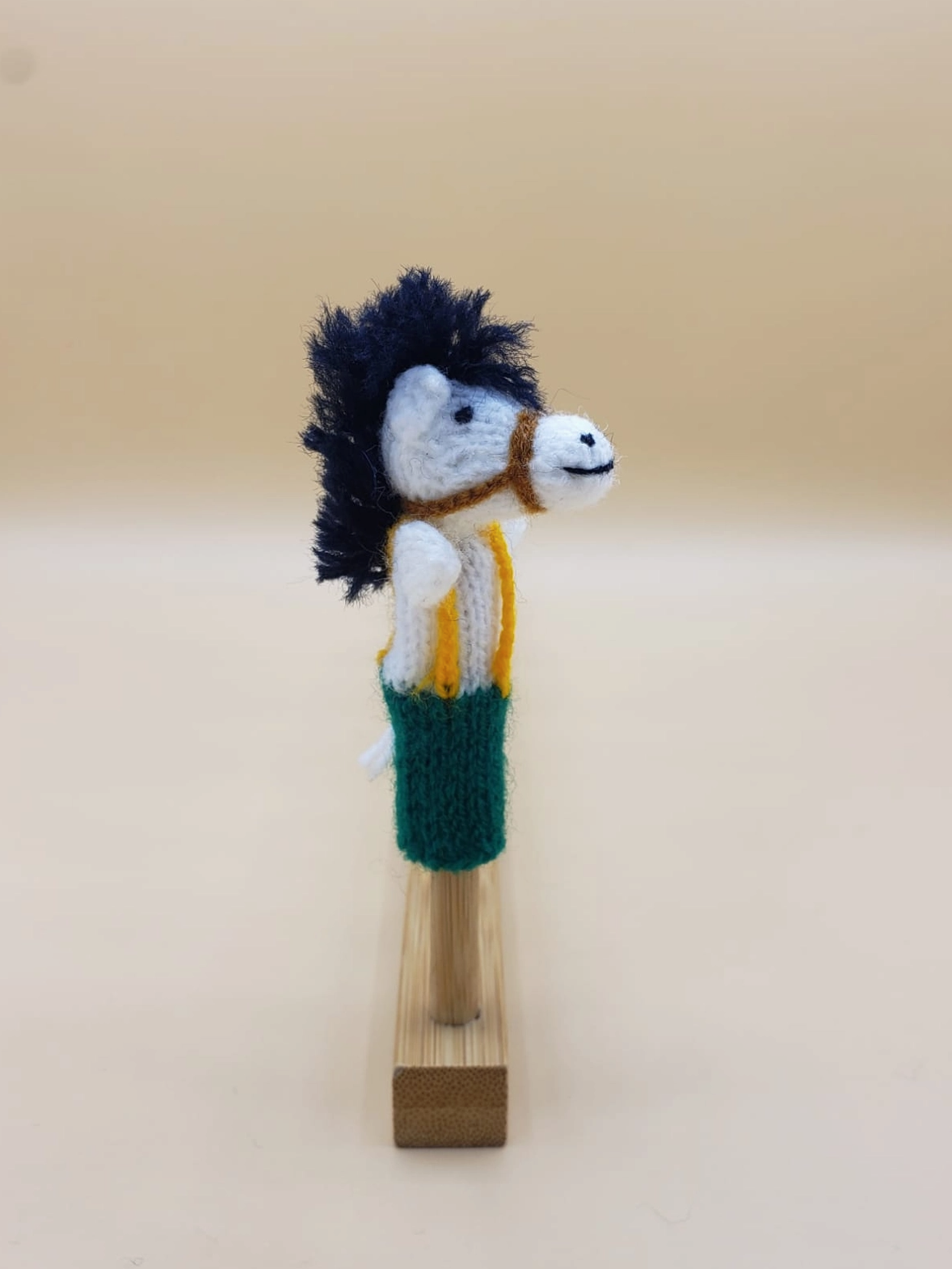 Image of White Horse Hand Knit Puppet.