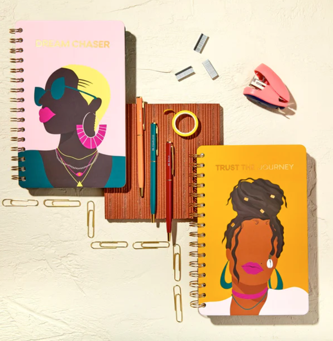 Image of Dream Chaser Journal and Trust the Journey Journal.