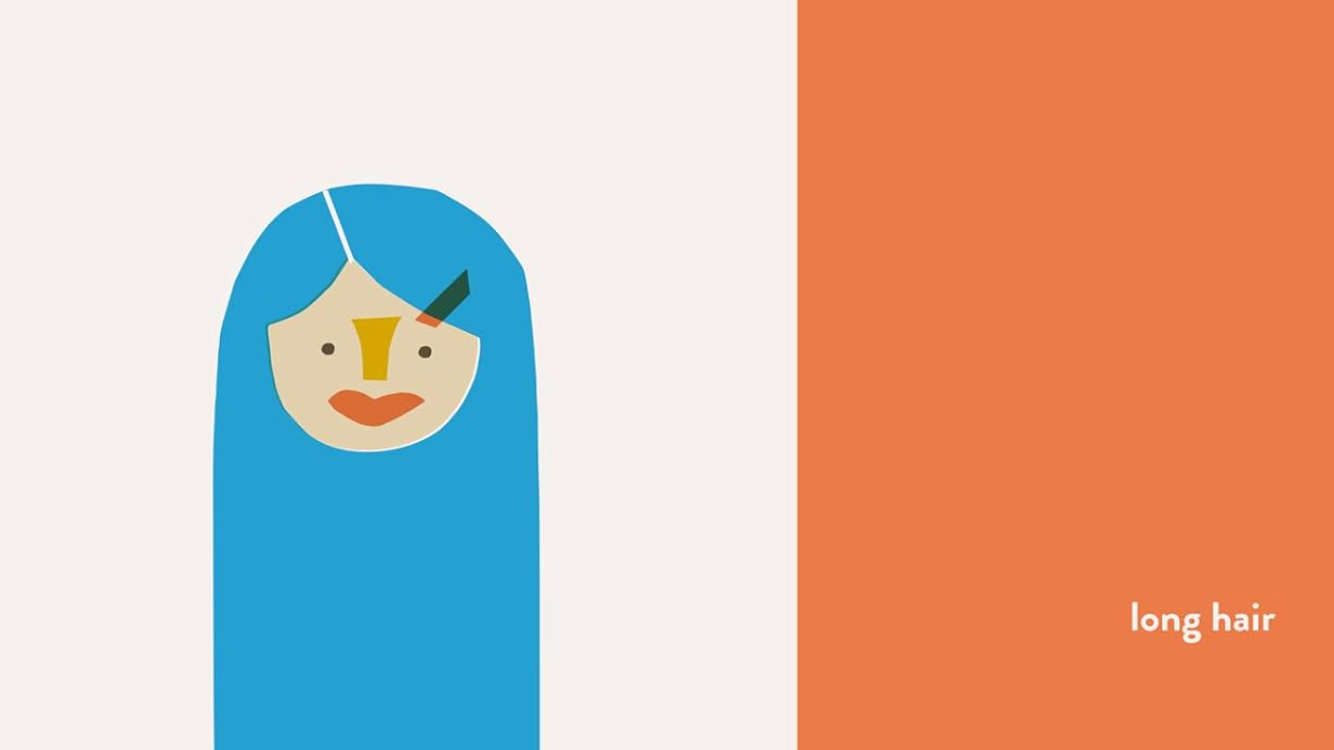 Book page showing long hair.