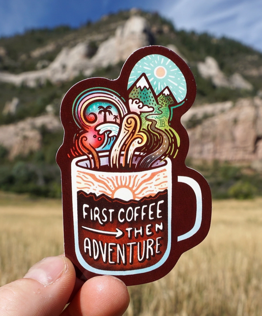 Coffee Sticker Then Adventure Stickers
