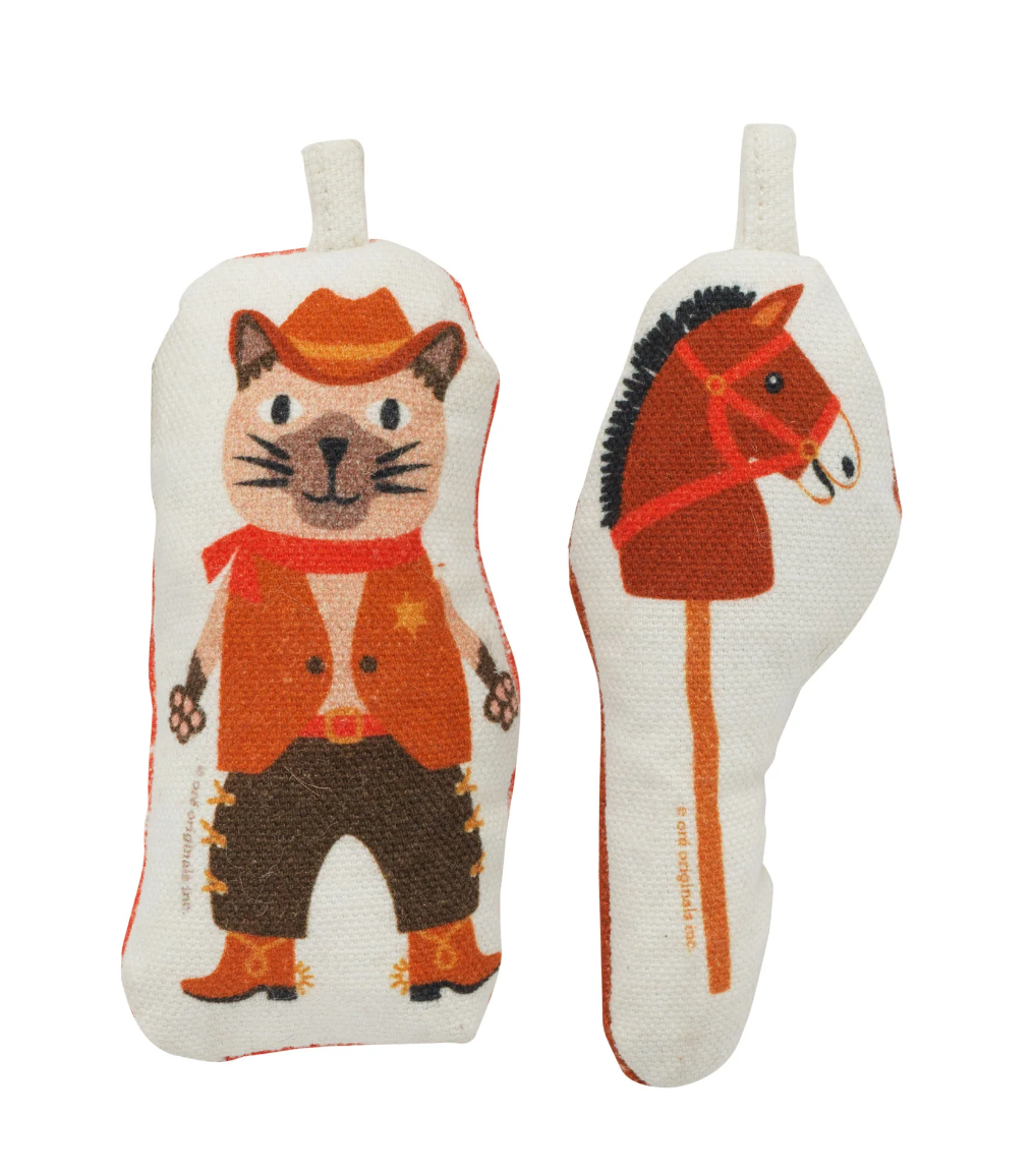 Image of Cowboy and Horse Cat Toy.