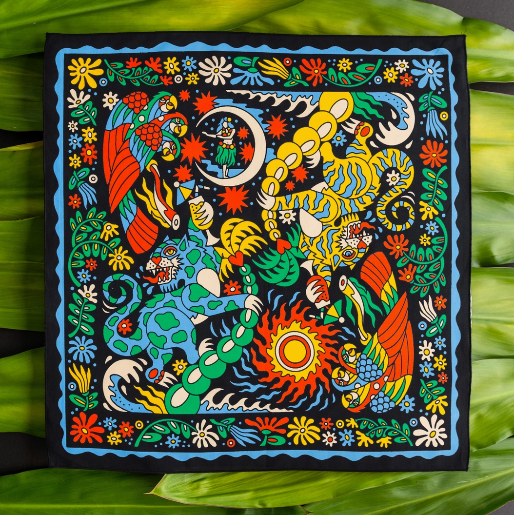 Colorful bandana with intricate designs
