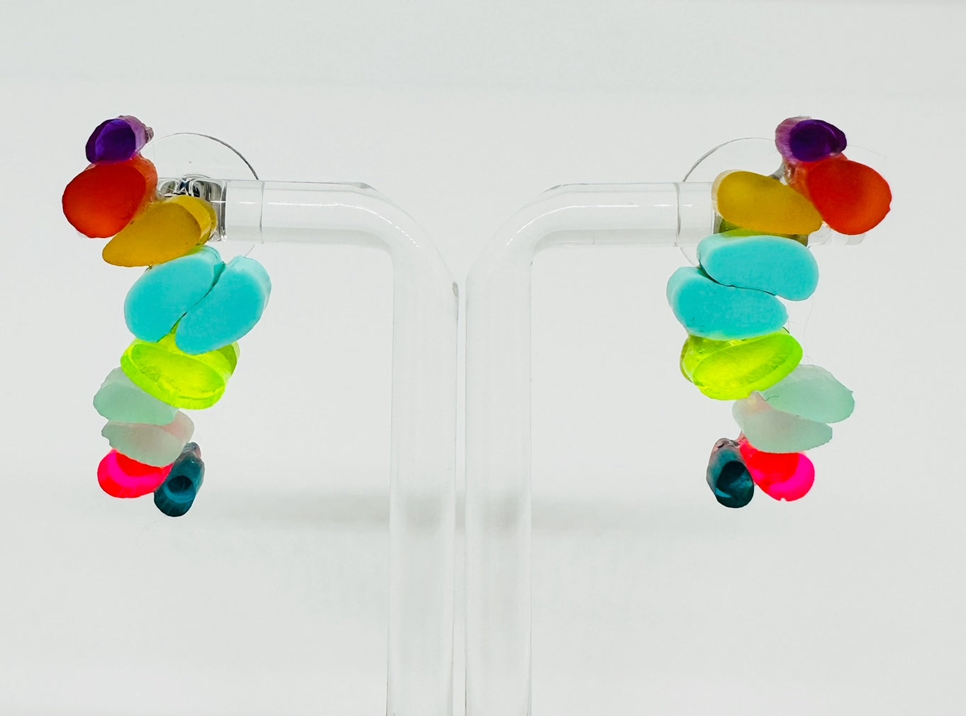Acrylic ‘Drop Stud’ earrings in bright colors.  