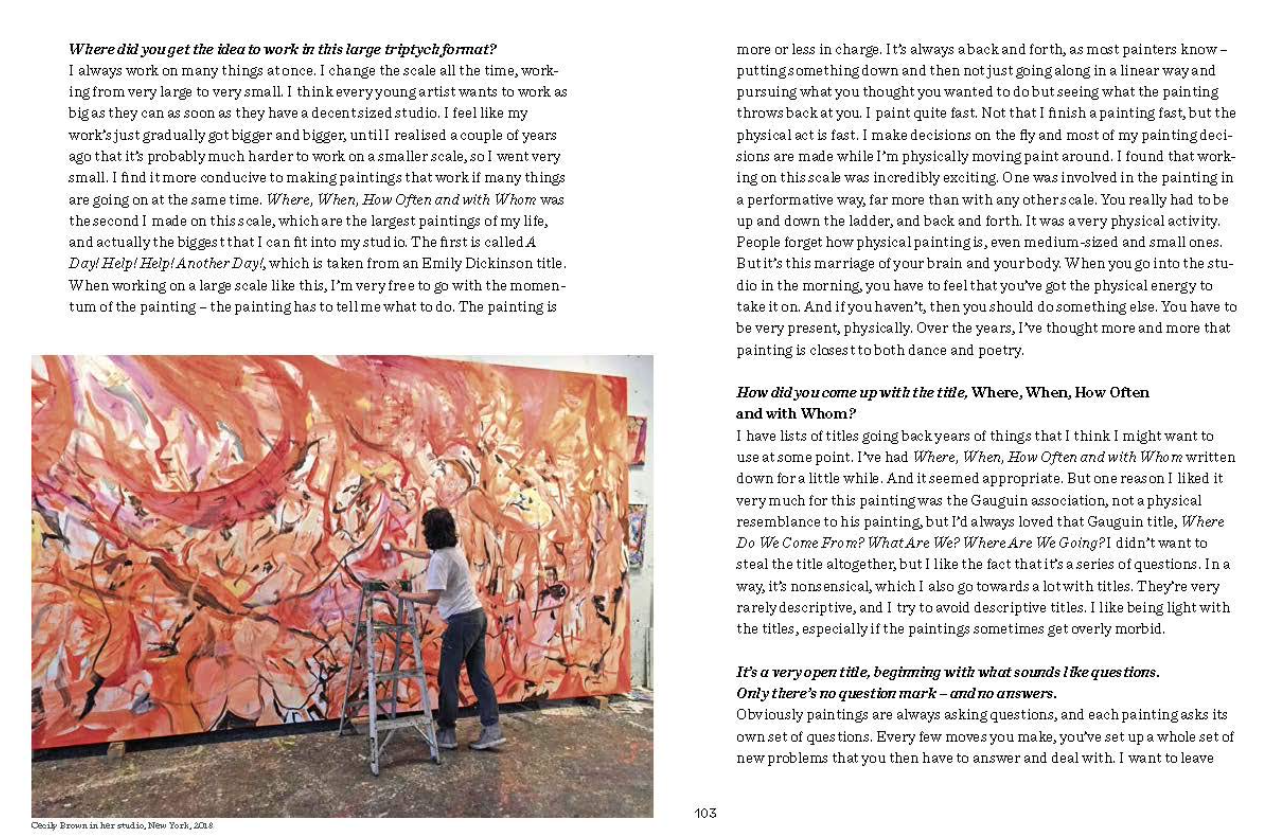 Cecily Brown: Where, When, How Often and with Whom