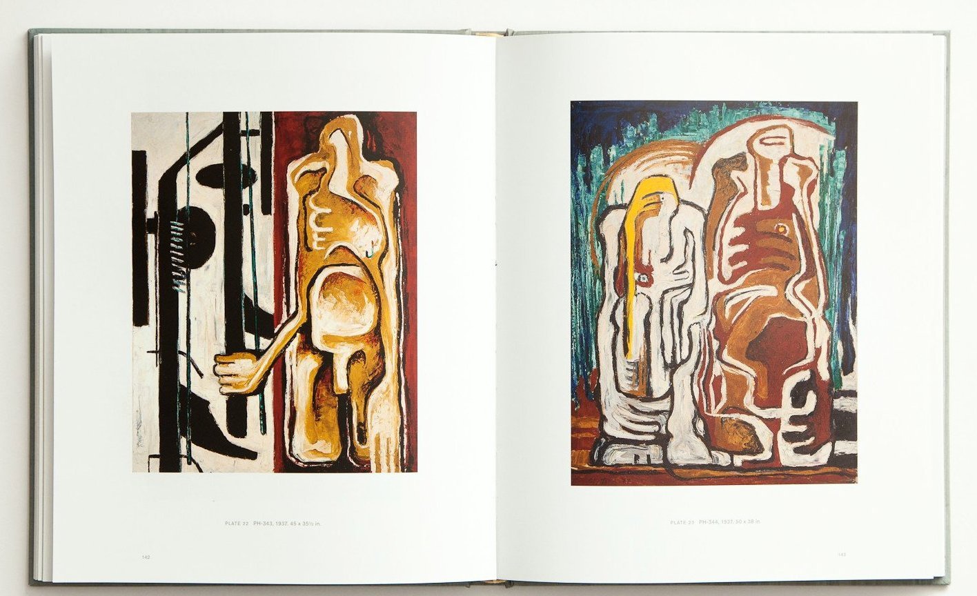 Pages 142-143 from ‘Clyfford Still: The Artist's Museum’ featuring PH-343, PH-344.