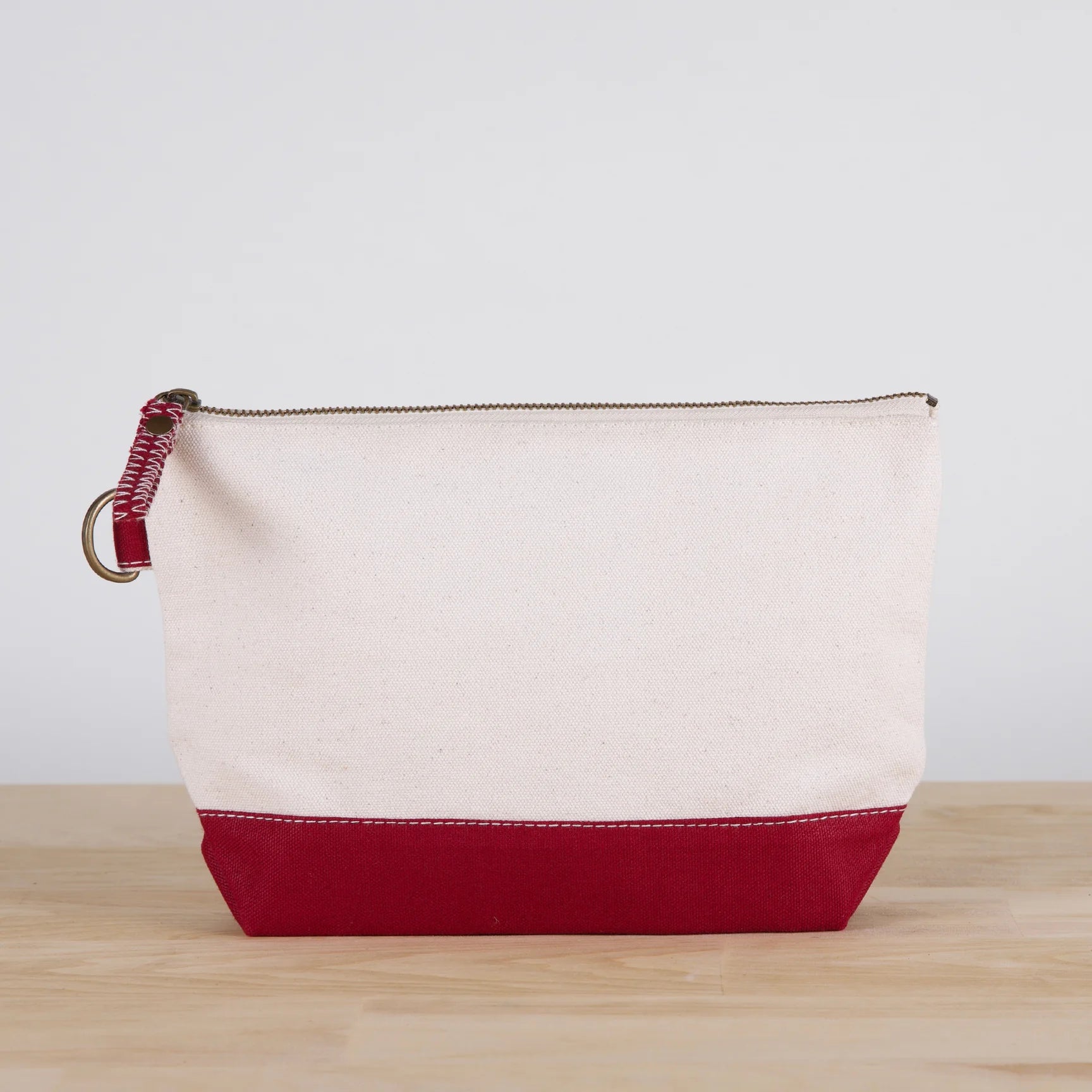 Back of Maroon All In Zip Top Pouch.