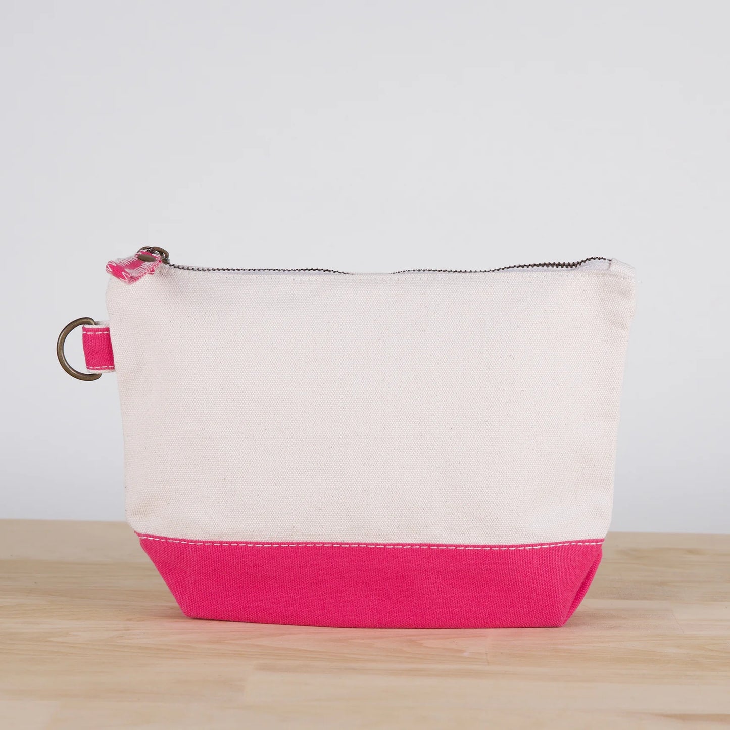 Back of Pink All In Zip Top Pouch.