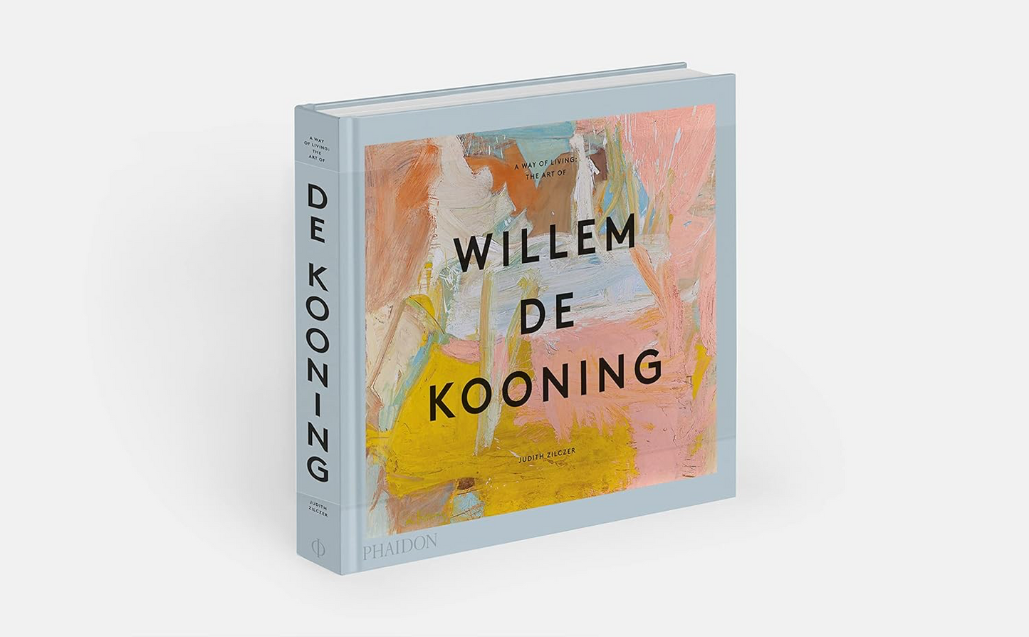 Large square book titled “A Way of Living: The Art of Willem de Kooning”