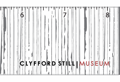 Close-up photo of Ruler with Clyfford Still Museum Logo and Concrete Walls