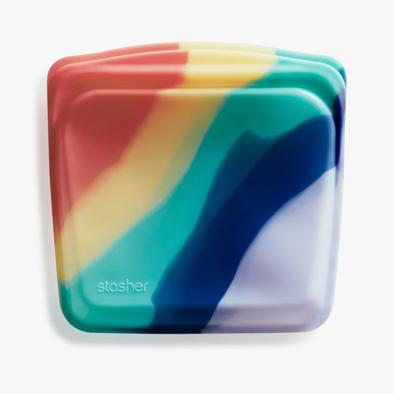 Rainbow Splash reusable silicone sandwich bag.