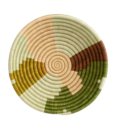 Image of Restorative Abstract Olive Woven Bowl.