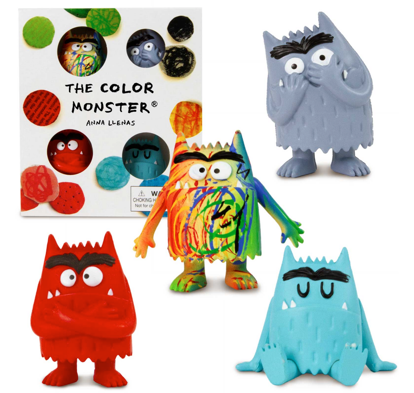 The Color Monster Set of 4 Figurines w/ Multicolor Monster