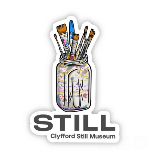 Jar of Paintbrushes Sticker