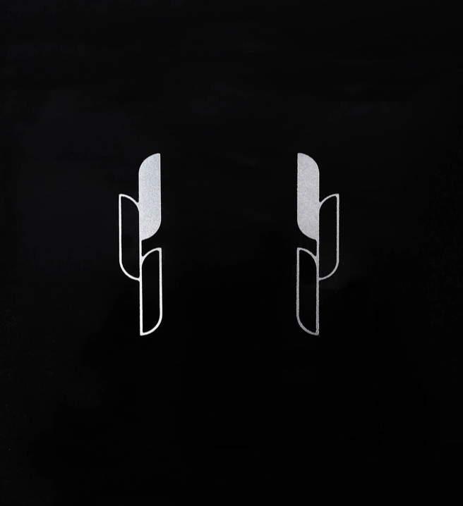 Pair of stainless steel Ascend earrings