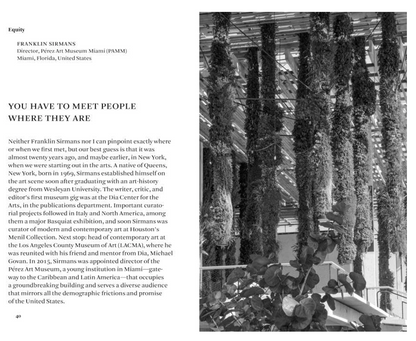 Inside look of the book 'The Future of the Museum 28 Dialogues' by András Szántó