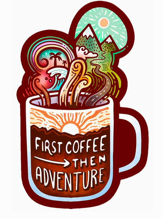 Coffee Sticker Then Adventure Stickers