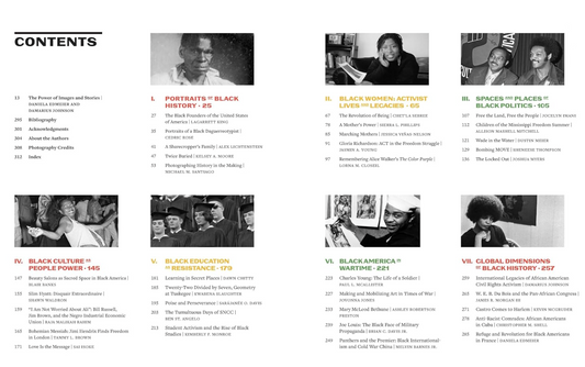 Content page from the Picturing Black History book.