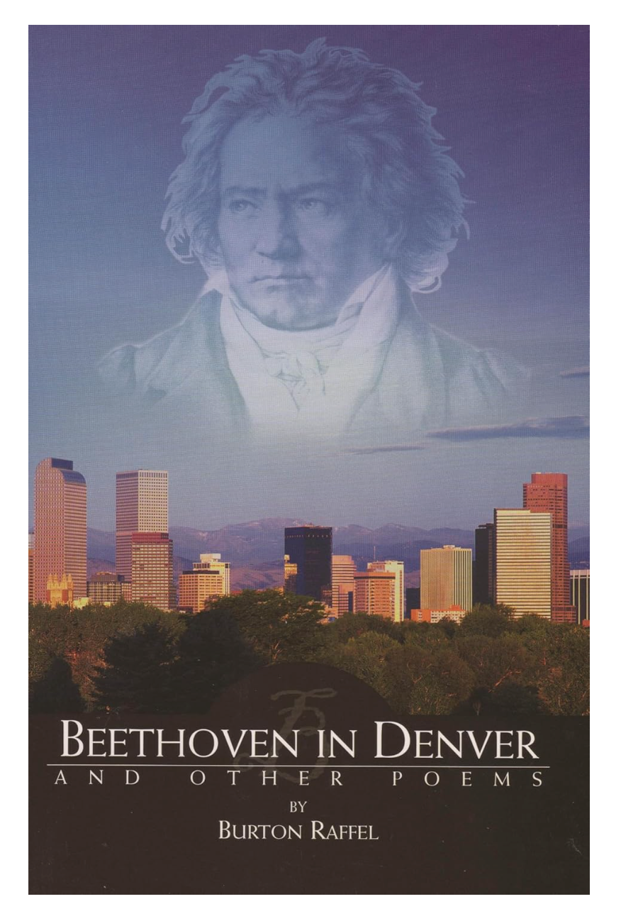 Book cover of 'Beethoven in Denver and Other Poems' with a portrait and cityscape.