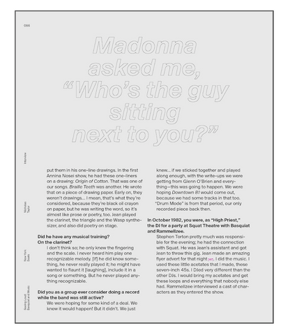 Text excerpt with a question about a person sitting next to Madonna, on a gray background.
