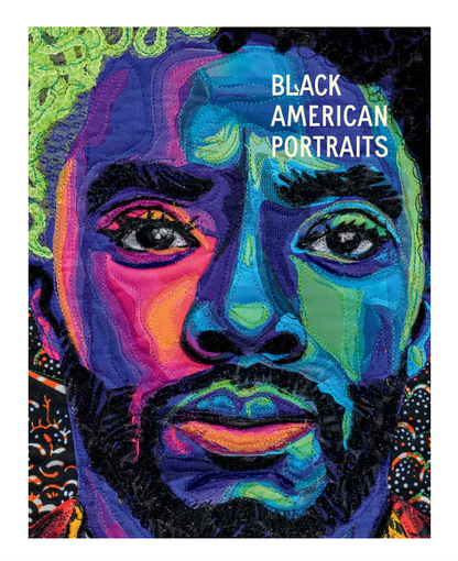 Colorful portrait of a man with 'Black American Portraits' text above