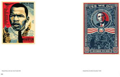 Two political posters featuring historical figures and campaign graphics on a white background.