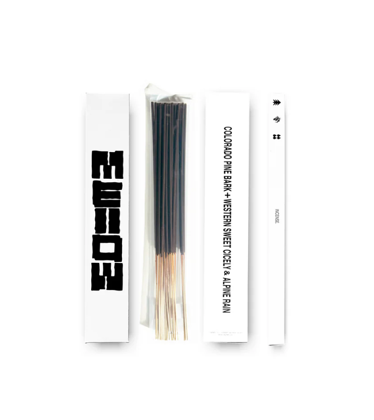 Incense sticks with packaging on a white background