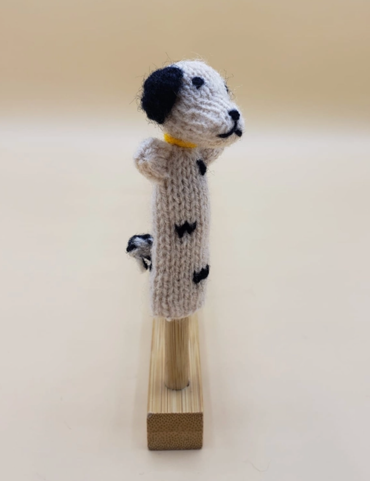 Image of Tan Dog Hand Knit Puppet.