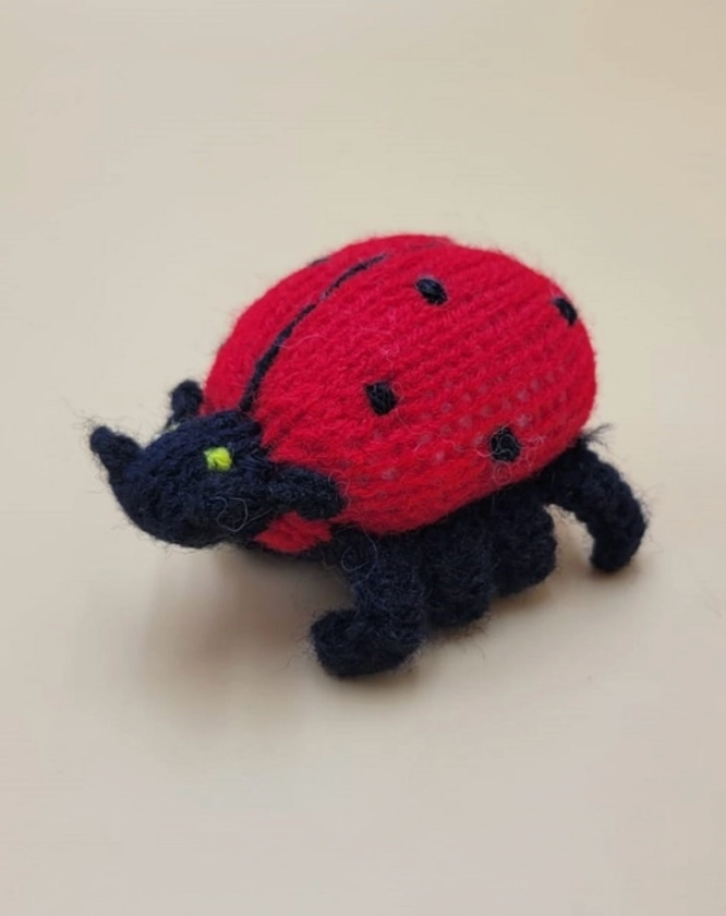 Image of Ladybug Hand Knit Puppet.