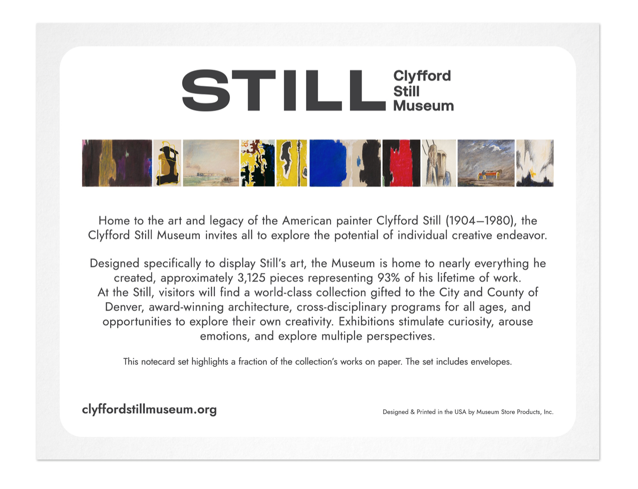Clyfford Still Works on Paper Note Card Set