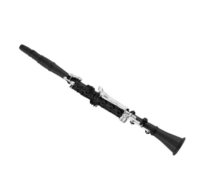 Back clarinet on a white background.