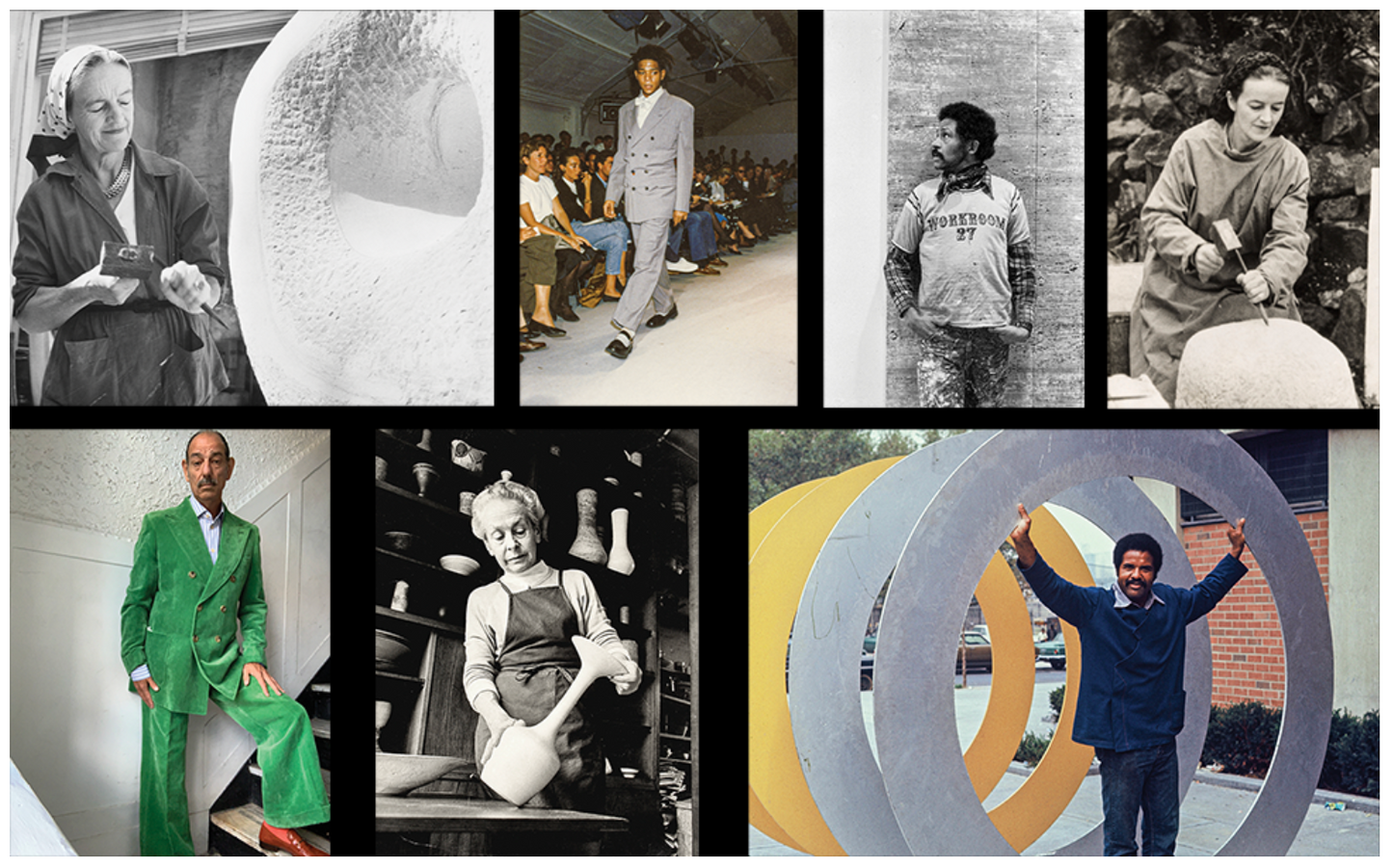 Collage of various people in different settings and outfits.