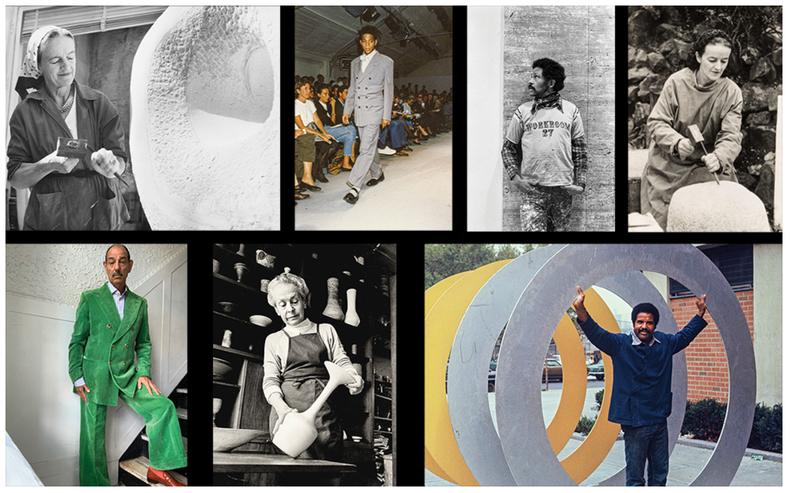 Collage of various people in different settings and outfits.