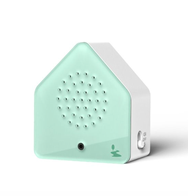 Mint green sound box on a white background