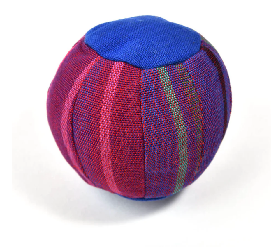 Multicolored textured ball on a white background