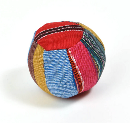 Colorful woven ball on a white background