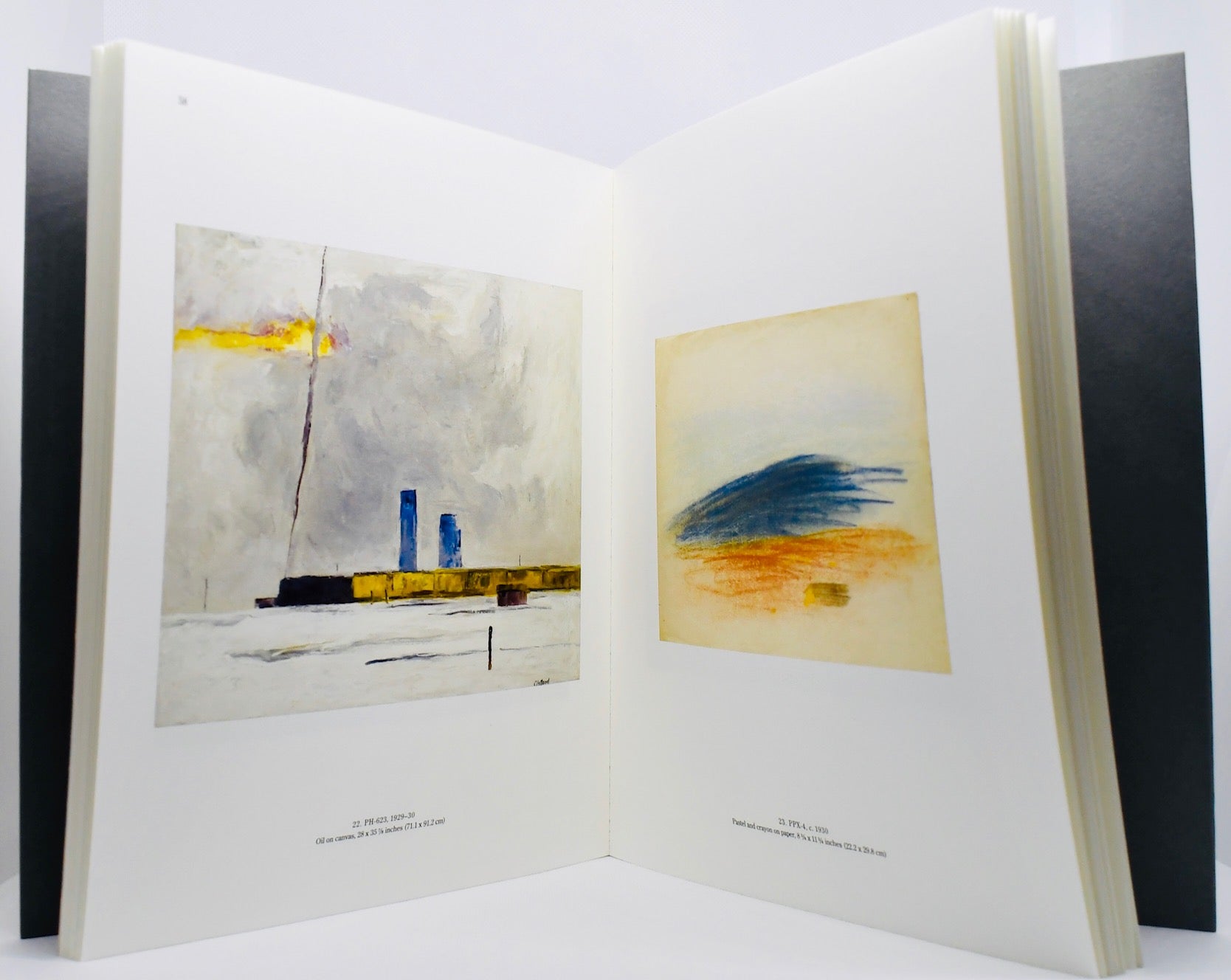 Open copy of ‘The Early Years: Clyfford Still in Canada, 1920-1933’ featuring PH-623 and PPX-4.