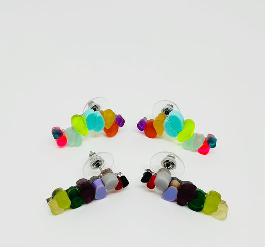 ‘Drop Stud’ earrings (2 variants) in Bright and Soft colors. 