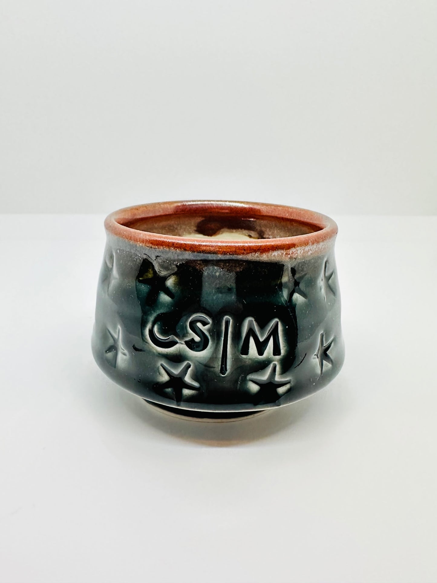 Handmade ‘Small Planter 1’ with CSM logo and black star texture