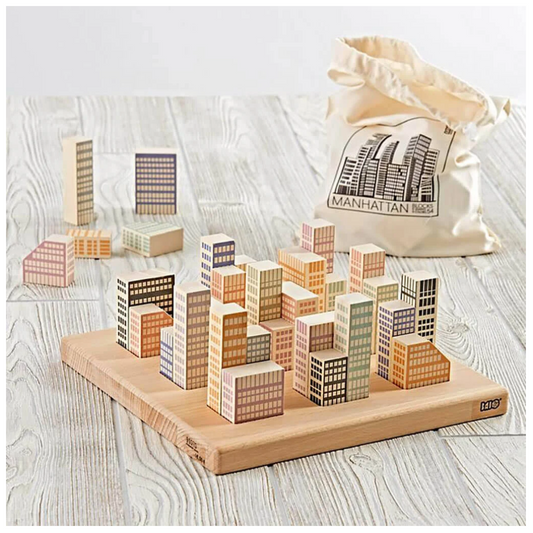 Wooden Blocks in the shape of Manhattan skyscrapers 