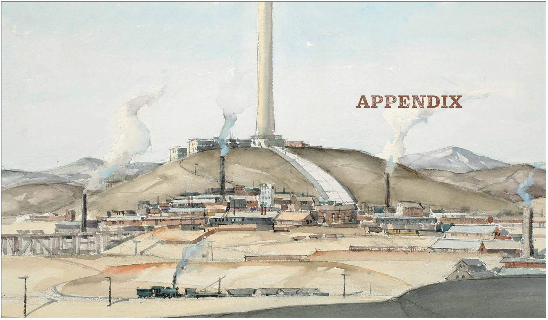 Painted Appendix page from 'Landscapes of Extraction: The Art of Mining in the American West'